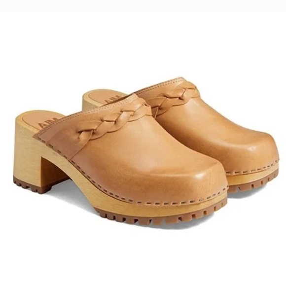MIA Kalea Leather And Wooden Clogs NEW - Picture 1 of 8